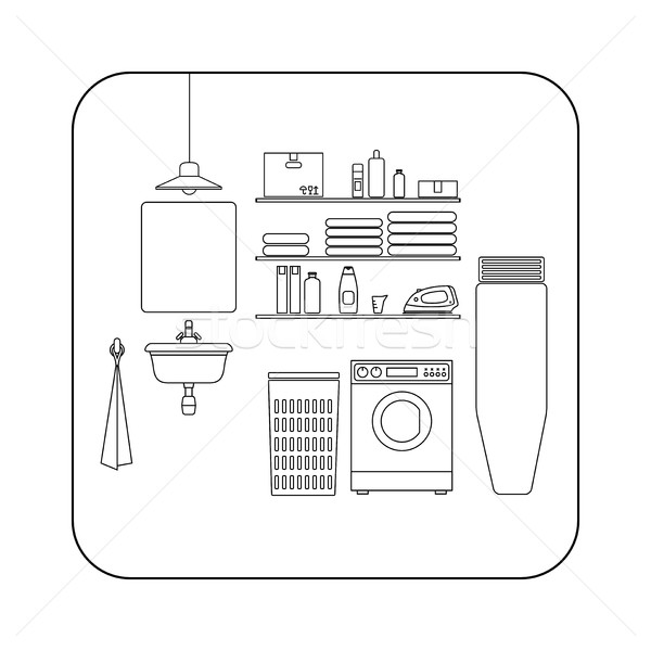 Laundry room line interior. Stock photo © biv