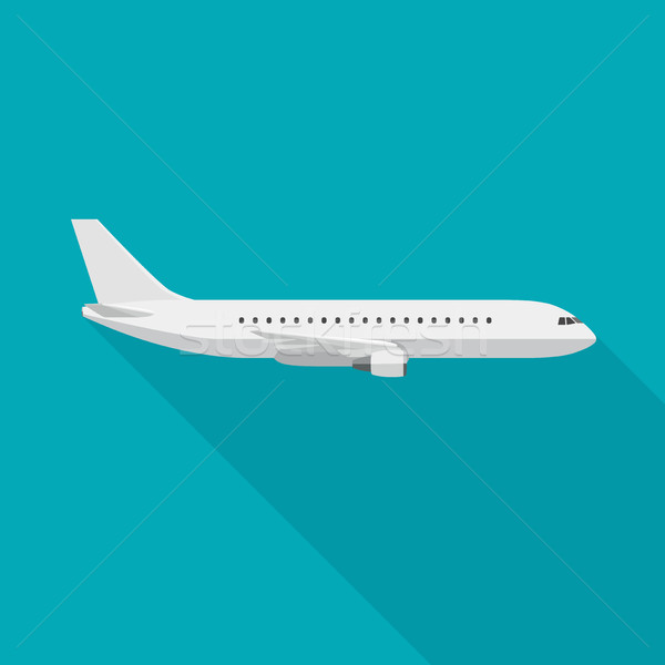 Avion avion longtemps ombre style vecteur [[stock_photo]] © biv