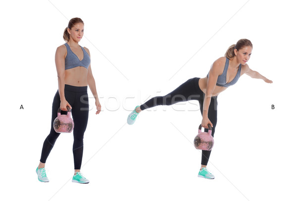 Single leg kettlebell lift Stock photo © blanaru