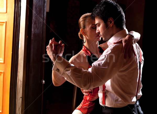 Foto d'archivio: Ballerino · ritratto · uomo · donna · dancing · tango