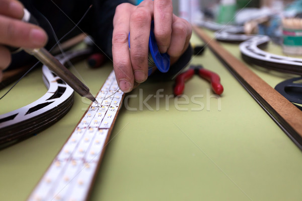 Fabbricazione lavoratore dritto line business mani Foto d'archivio © blanaru