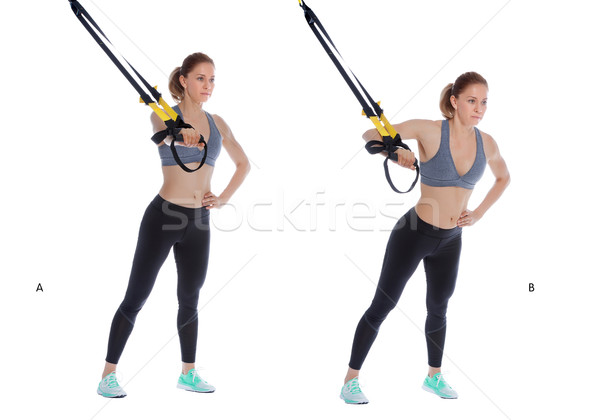 TRX chest press with single arm Stock photo © blanaru