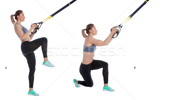 TRX crossing balance lunge Stock photo © blanaru