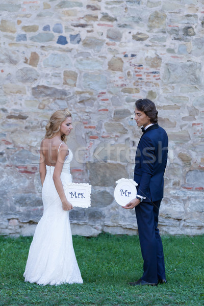 Newlywed Coppia bianco eleganza incollaggio Foto d'archivio © blanaru