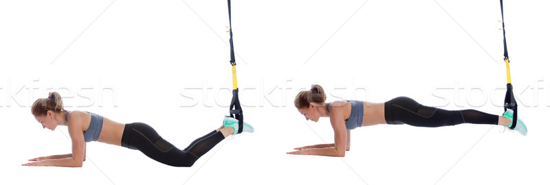 Mulher exercer suspensão Foto stock © blanaru