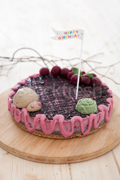 Geburtstag vegan Kuchen schönen Geburtstagskuchen Stock foto © blanaru