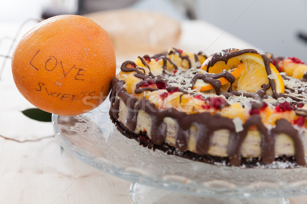 Belle brut vegan gâteau décoré verre [[stock_photo]] © blanaru