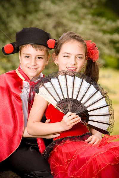 Fan Porträt spanisch Stil Kleidungsstück Stock foto © blanaru