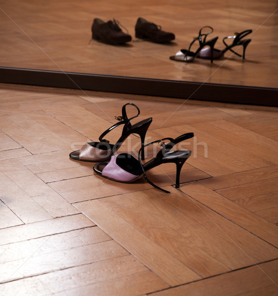 Zaproszenie dance dwa pary buty taniec Zdjęcia stock © blanaru