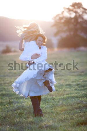 Einfachheit Glück Ehepaar kostenlos glücklich Bräutigam Stock foto © blanaru