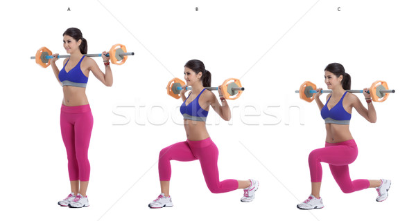 Stock photo: Barbell lunges
