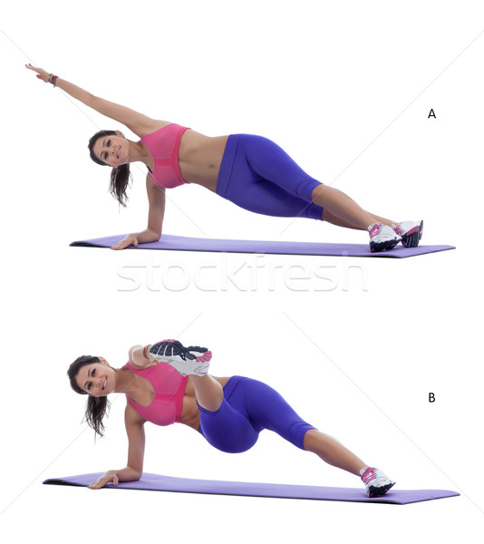 Side Plank Toe Touch Stock photo © blanaru