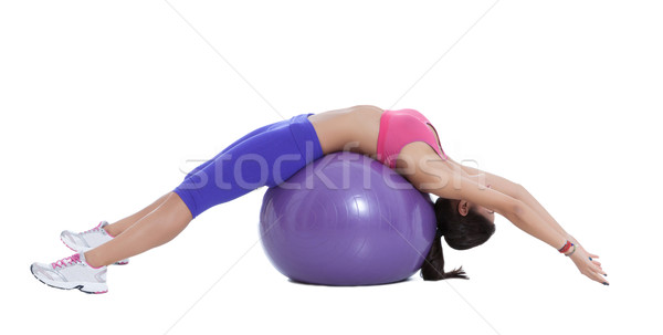 Vertébrale balle s'asseoir exercice Retour marche Photo stock © blanaru