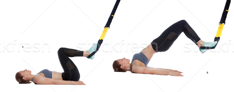 Hip drücken sportlich Frau Ausübung Stock foto © blanaru