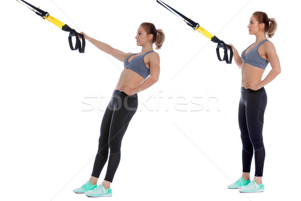 TRX mid row - single arm Stock photo © blanaru