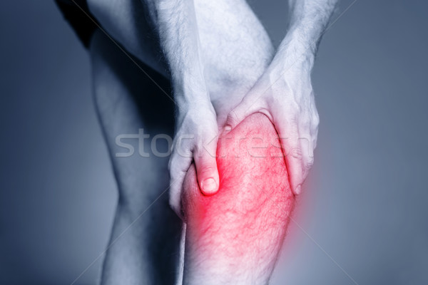 Calf leg pain, muscle injury Stock photo © blasbike
