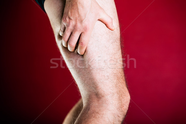 Running physical injury, leg pain. Runner sore body after exerci Stock photo © blasbike