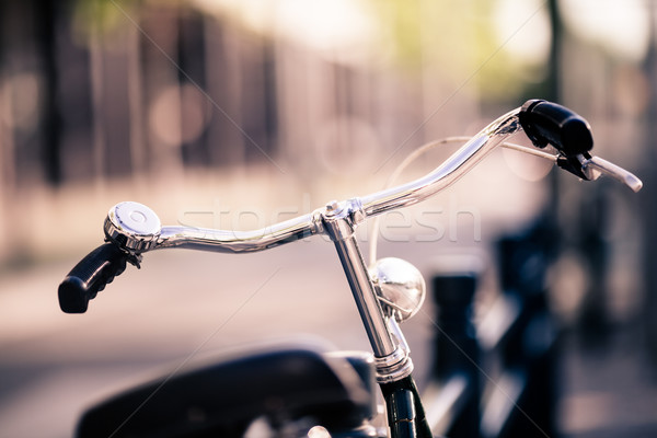 Vintage city bike colorful retro light and handlebar Stock photo © blasbike