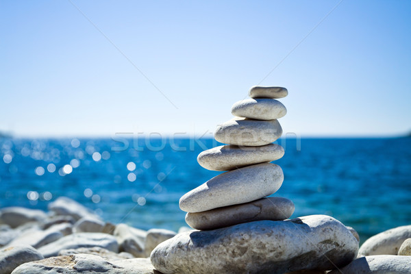 Stones stack, Croatian beach Stock photo © blasbike