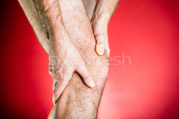 Koşucu diz ağrı çalışma fiziksel yaralanma bacak Stok fotoğraf © blasbike