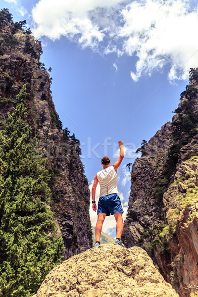 Trail or mountain runner achievement success Stock photo © blasbike
