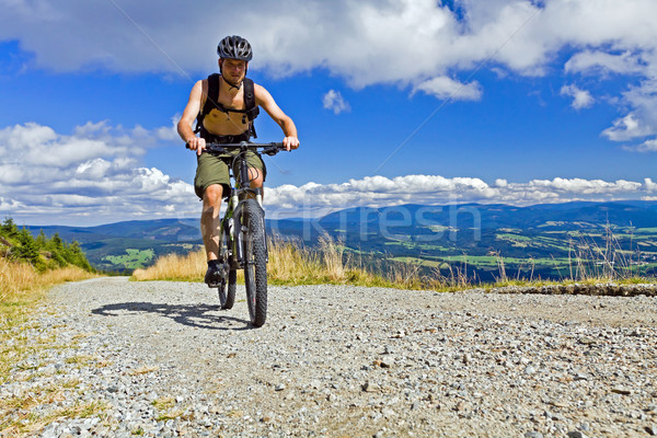 горные верховая езда велосипедов Горный велосипед лет Сток-фото © blasbike