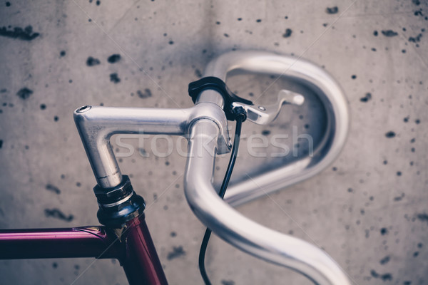 City road bicycle handlebar closeup, vintage style Stock photo © blasbike