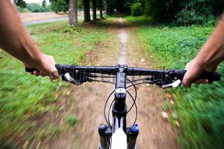 Stockfoto: Fiets · paardrijden · park · fiets · pad