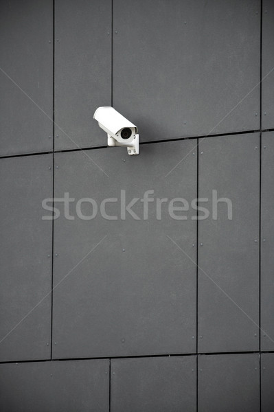 Câmera de segurança escuro edifício moderno construção parede concreto Foto stock © blasbike