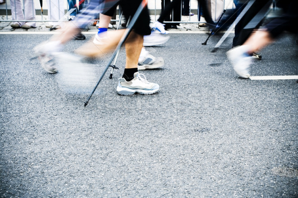 Nordic walking race, motion blur Stock photo © blasbike