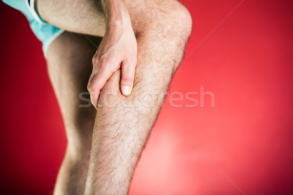 Stock foto: Läuft · Körperverletzung · Bein · Schmerzen · Läufer · wund