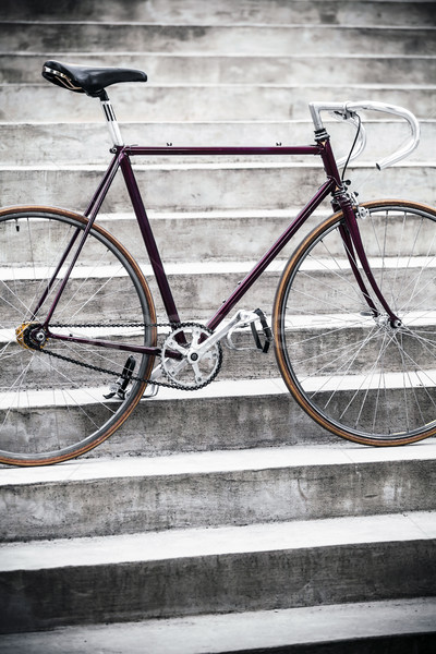 City bicycle and concrete stairs, vintage style Stock photo © blasbike