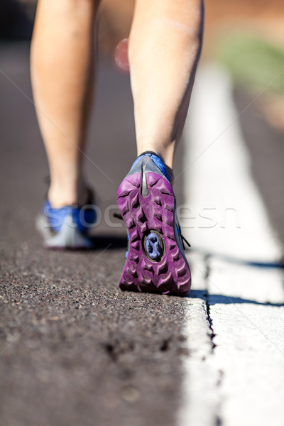 Walking or running legs on aspahlt road, adventure and exercisin Stock photo © blasbike