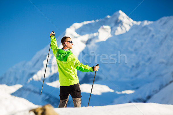 Homme randonnée himalaya montagnes Népal randonneur [[stock_photo]] © blasbike