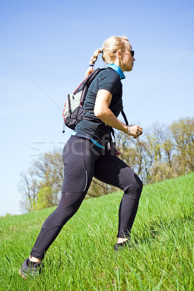 Woman training power walking Stock photo © blasbike