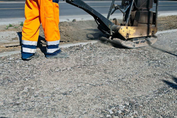 La costruzione di strade lavoratore strada lavoro urbana strumento Foto d'archivio © blasbike