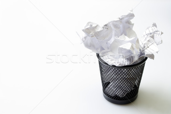 Metal basket with papers garbage Stock photo © blasbike