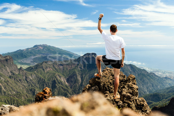 Szlak runner sukces człowiek uruchomiony góry Zdjęcia stock © blasbike