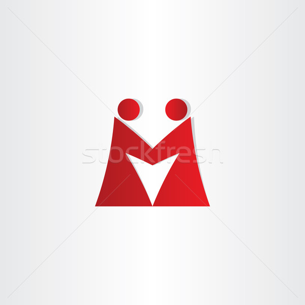 Női üzletasszony kézfogás m betű ikon terv Stock fotó © blaskorizov