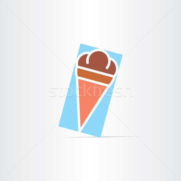 Stockfoto: Ijs · vector · icon · ontwerp · witte · icecream