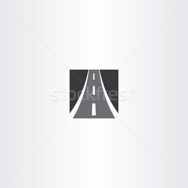Czarny placu autostrady auto drogowego ikona Zdjęcia stock © blaskorizov