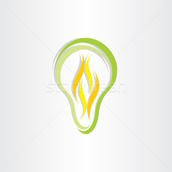 green eco low energy bulb icon Stock photo © blaskorizov