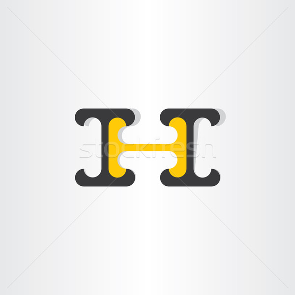 Lettre h noir jaune icône design résumé [[stock_photo]] © blaskorizov