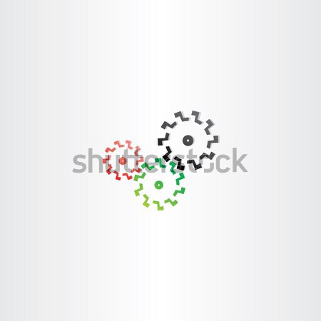 Szín fogaskerekek szerelő sebességváltó ikon terv Stock fotó © blaskorizov