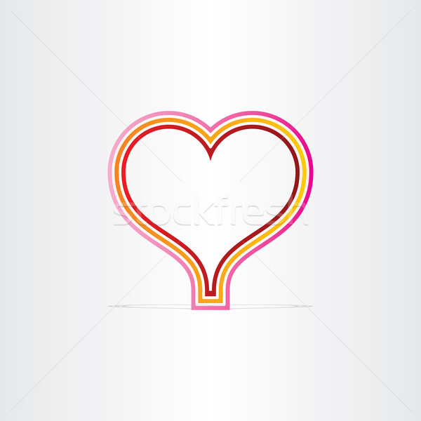 Czerwony kształt serca linie symbol projektu sztuki Zdjęcia stock © blaskorizov