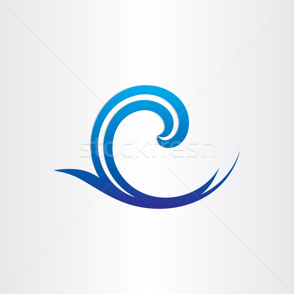 Morza ocean niebieski fali streszczenie ikona Zdjęcia stock © blaskorizov