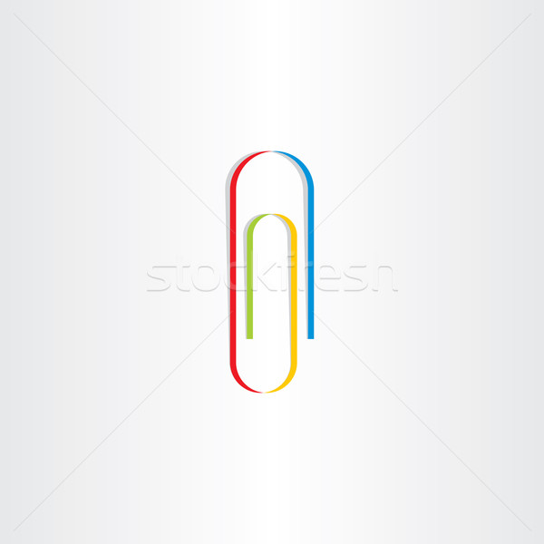 colorful paperclip icon logotype Stock photo © blaskorizov