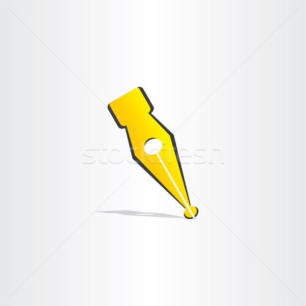 ストックフォト: 万年筆 · 黄色 · シンボル · デザイン · ベクトル · オフィス