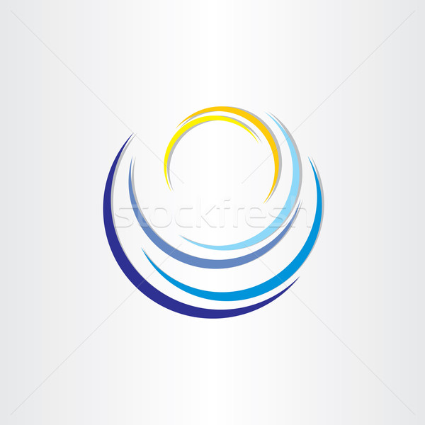 water wave with sun tourism icon Stock photo © blaskorizov
