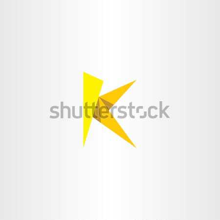 yellow paper letter k triangle logo Stock photo © blaskorizov